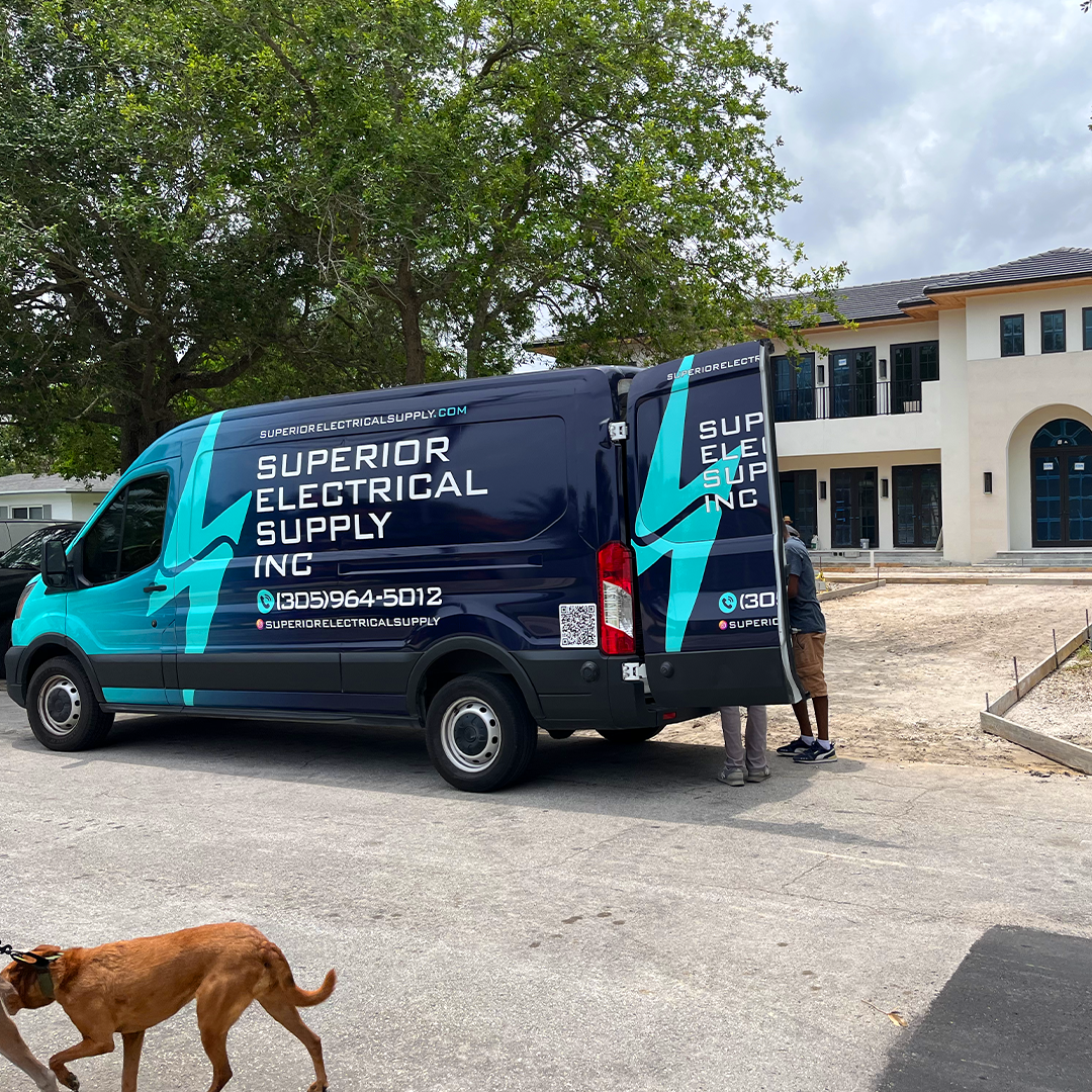 Superior Electrical Supply delivering electrical equipment and supplies for luxury mansion construction project in Miami Florida South Florida residential